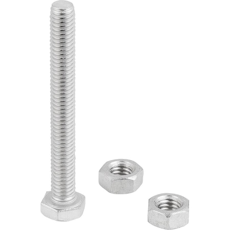 Kipp Clamping Spindle Rigid, M06, L=50, Form:A, Stainless Steel K1442.106050